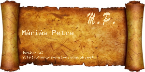 Máriás Petra névjegykártya